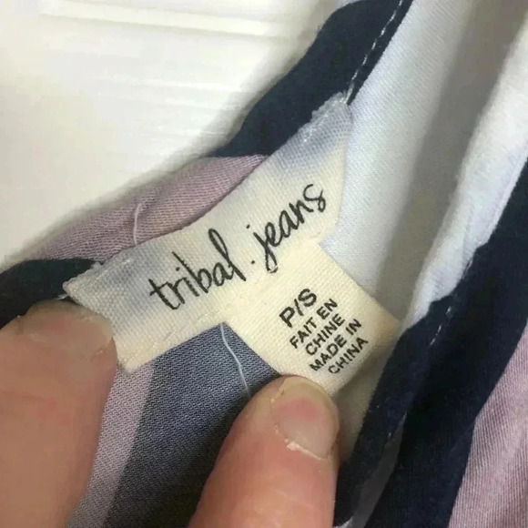 Tribal Jeans Tank Top Flowy Black, Pink, & White Size  Small - Picture 3 of 16